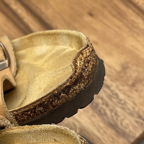 Birkenstock Sandals Womens Size 9 Tan Brown Leather Strappy Buckle Comfort Shoes - Picture 9 of 11